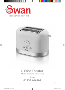 Bruksanvisning Swan ST10020PIN Brödrost