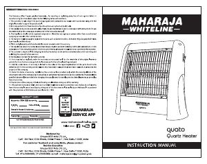 Manual Maharaja Whiteline Quato Quartz Heater Heater