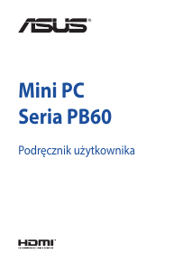 Instrukcja Asus PB60 Mini PC Komputer stacjonarny