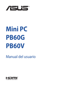 Manual de uso Asus PB60G Mini PC Computadora de escritorio
