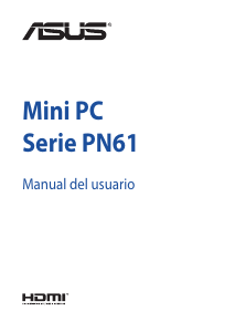 Manual de uso Asus PN61 Mini PC Computadora de escritorio