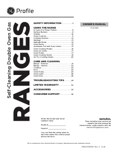 Handleiding GE PCGS960YPFS Fornuis