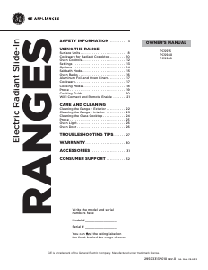 Manual GE PCS940BMTS Range