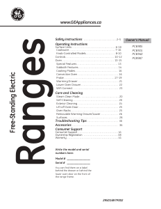 Manual GE PCB987YMFS Range