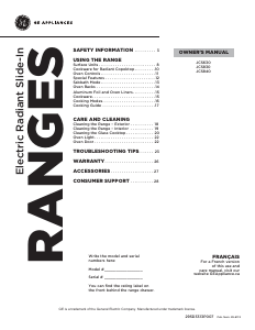 Manual GE JCS840EMES Range