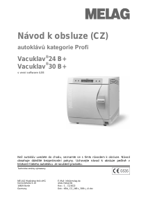 Manuál MELAG Vacuclav 24 B+ Autoklaavi