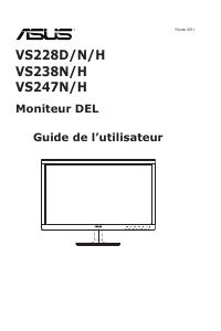 Mode d’emploi Asus VS247HR Moniteur LCD