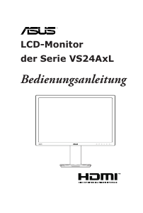 Bedienungsanleitung Asus VS24AHL LCD monitor