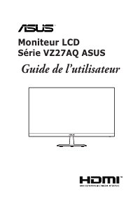 Mode d’emploi Asus VZ27AQ Moniteur LCD