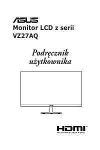 Instrukcja Asus VZ27AQ Monitor LCD