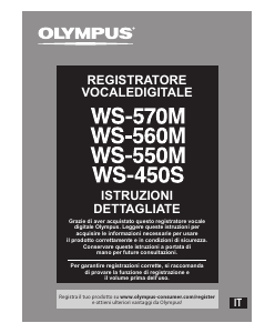 Manuale Olympus WS-560M Registratore vocale