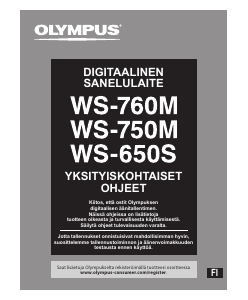 Käyttöohje Olympus WS-750M Äänitallennin