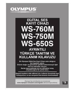 Kullanım kılavuzu Olympus WS-750M Ses kaydedici
