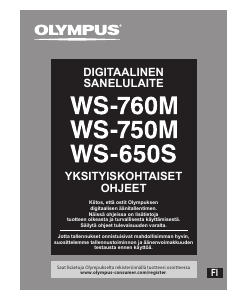Käyttöohje Olympus WS-760M Äänitallennin