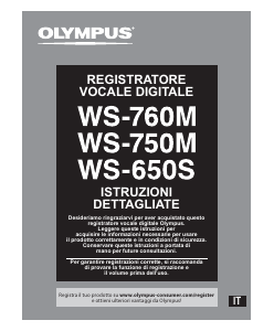 Manuale Olympus WS-760M Registratore vocale