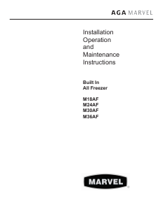 Manual Marvel M18AF Freezer