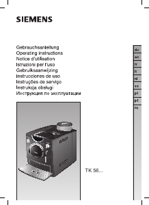 Mode d’emploi Siemens TK56004 Cafetière