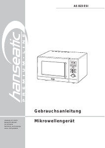 Bedienungsanleitung Hanseatic AS 823 ESI Mikrowelle