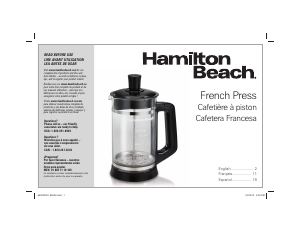 Manual Hamilton Beach 40400 Coffee Machine