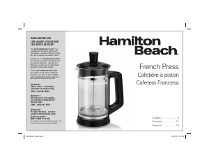 Bruksanvisning Hamilton Beach 40400 Kaffebryggare
