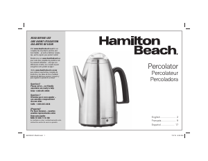 Mode d’emploi Hamilton Beach 40614 Cafetière