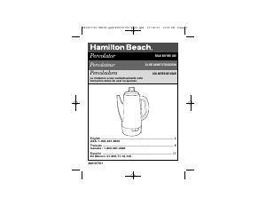 Mode d’emploi Hamilton Beach 40616 Cafetière