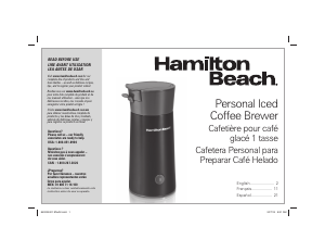 Mode d’emploi Hamilton Beach 40915 Personal Cafetière