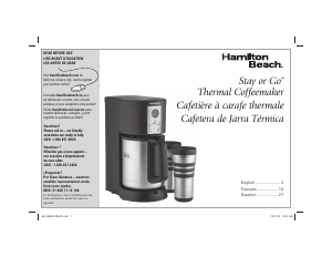 Manual Hamilton Beach 45237R Stay or Go Coffee Machine