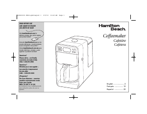 Manual de uso Hamilton Beach 46201 Máquina de café