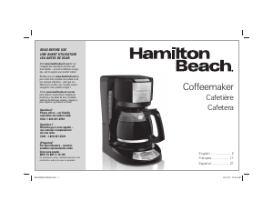 Mode d’emploi Hamilton Beach 49615 Programmable Clock Cafetière