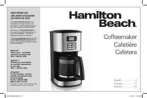 Handleiding Hamilton Beach 49618 Programmable Koffiezetapparaat