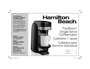 Mode d’emploi Hamilton Beach 49960 FlexBrew Cafetière