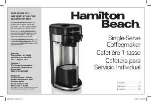 Mode d’emploi Hamilton Beach 49962 FlexBrew Cafetière