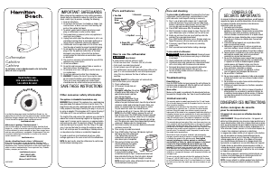 Mode d’emploi Hamilton Beach 49970 Personal Cu One Cafetière
