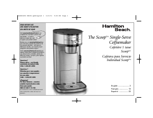 Manual Hamilton Beach 49981 The Scoop Coffee Machine
