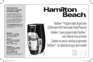 Manual Hamilton Beach 49996 FlexBrew Coffee Machine