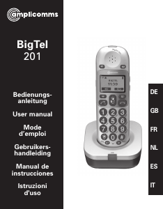 Manual de uso Amplicomms BigTel 201 Teléfono inalámbrico