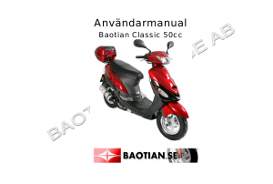 Bruksanvisning Baotian Classic 50cc Skoter