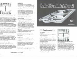 Brugsanvisning Alga Backgammon