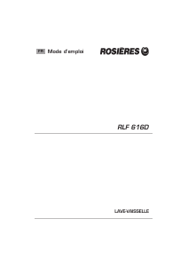 Mode d’emploi Rosières RLF 616D Lave-vaisselle