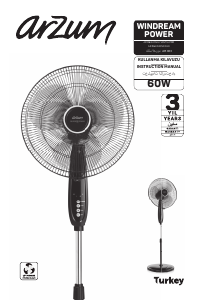 Kullanım kılavuzu Arzum AR 063 Windream Power Fan