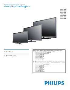 Manual de uso Philips 32PFL2908 Televisor de LCD