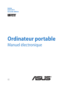 Mode d’emploi Asus GFX70JZ Ordinateur portable