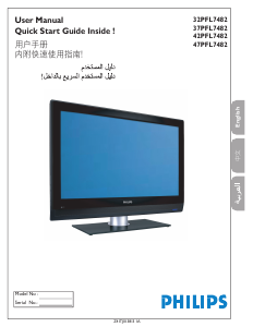 Manual Philips 32PFL7482 LCD Television