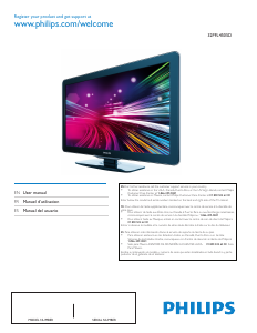 Manual de uso Philips 32PFL4505D Televisor de LCD