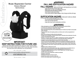 Manual Infantino Roam Baby Carrier