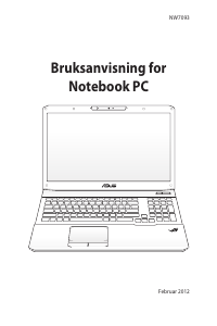 Bruksanvisning Asus ROG G75VW Laptop