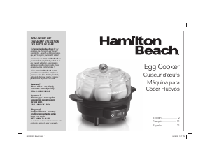 Manual Hamilton Beach 25500 Egg Cooker
