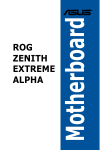 Manual Asus ROG ZENITH EXTREME ALPHA Motherboard
