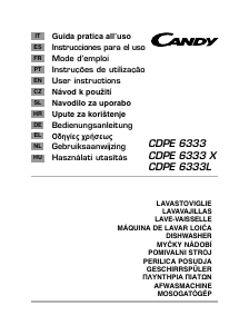 Manual Candy CDPE 6333L Máquina de lavar louça